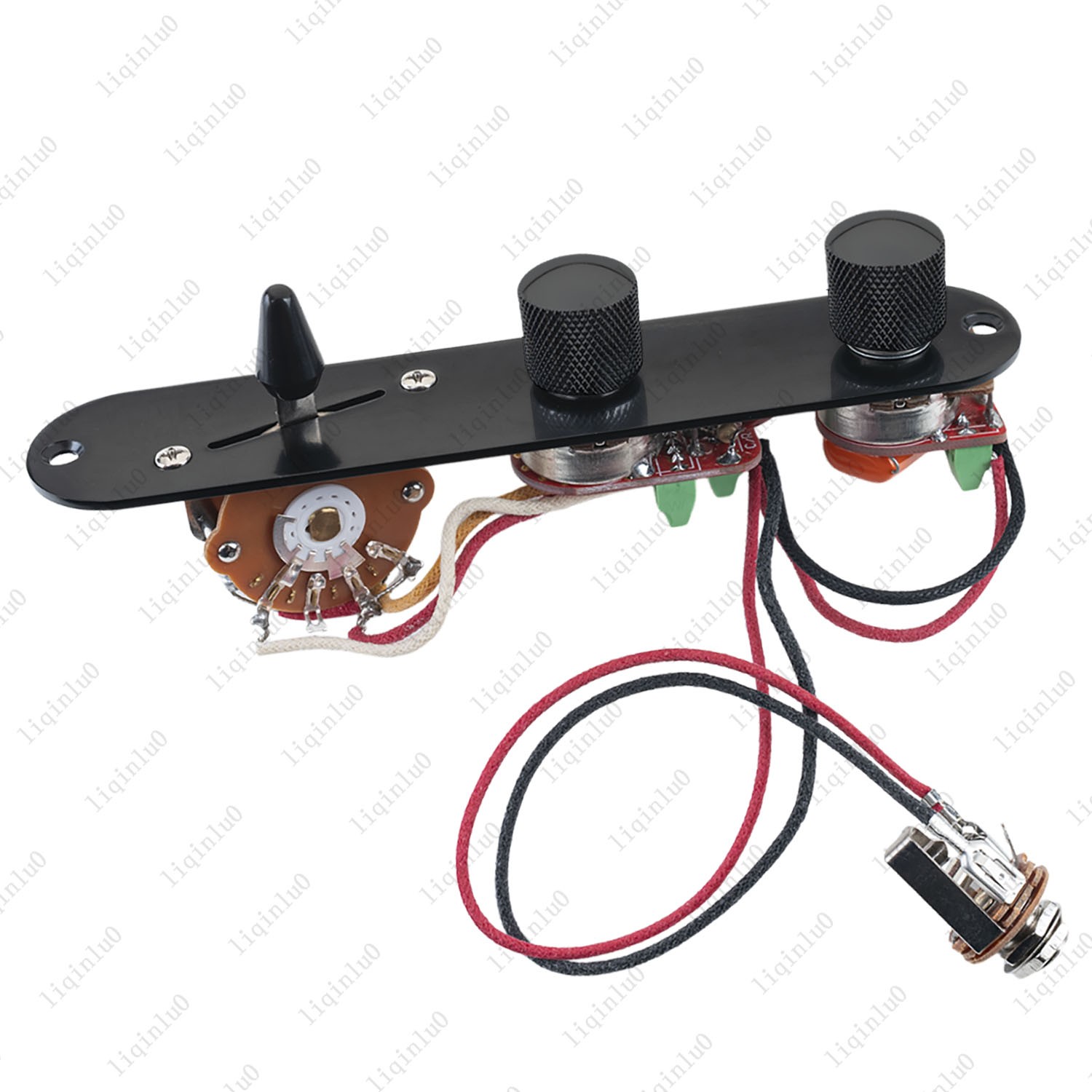 Solderless Wiring Harness Control Plate Brass Shaft Pot 3-Way Switch for TL Tele