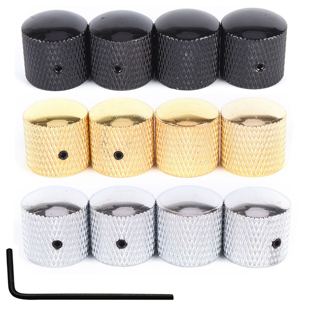 4X Dome Knob Volume Tone Control Knobs with Inner Hexagon Spanner Guitar Bass