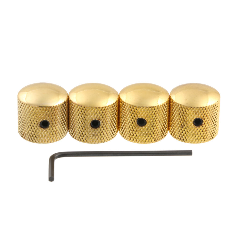 4Pcs Metal Dome Knob Volume Tone Control Knobs Screw Type for Electric Guitar Go