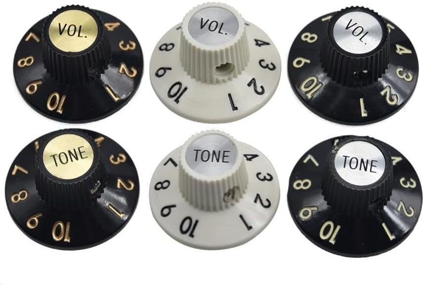 Guitar Control Knobs, 4-Pack Witch Hat Design, Fits Solid Shaft Potentiometers