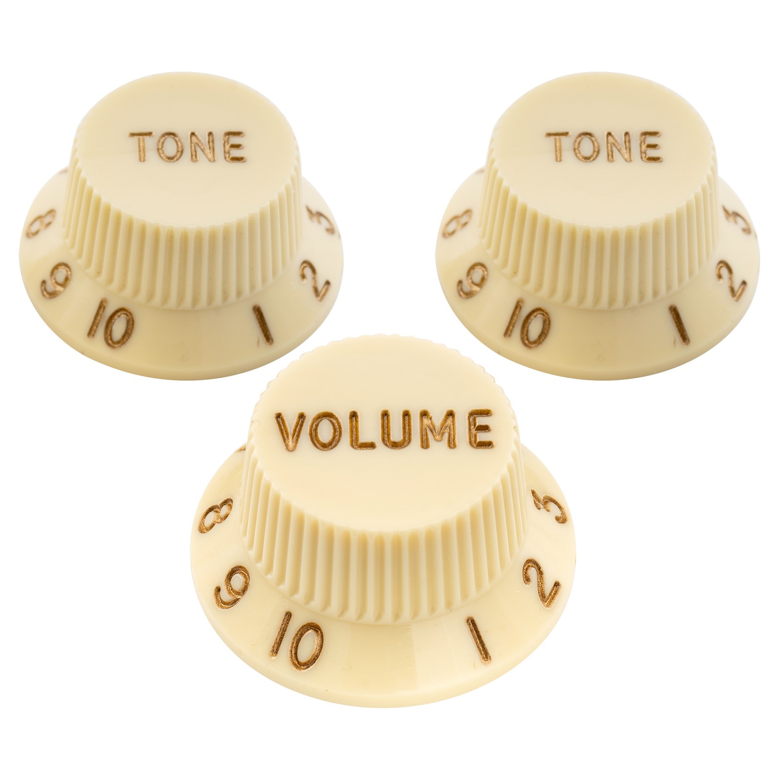 Musiclily Ultra Aged White Universal Knobs 2 Tone 1 Volume Set For Strat Guitar