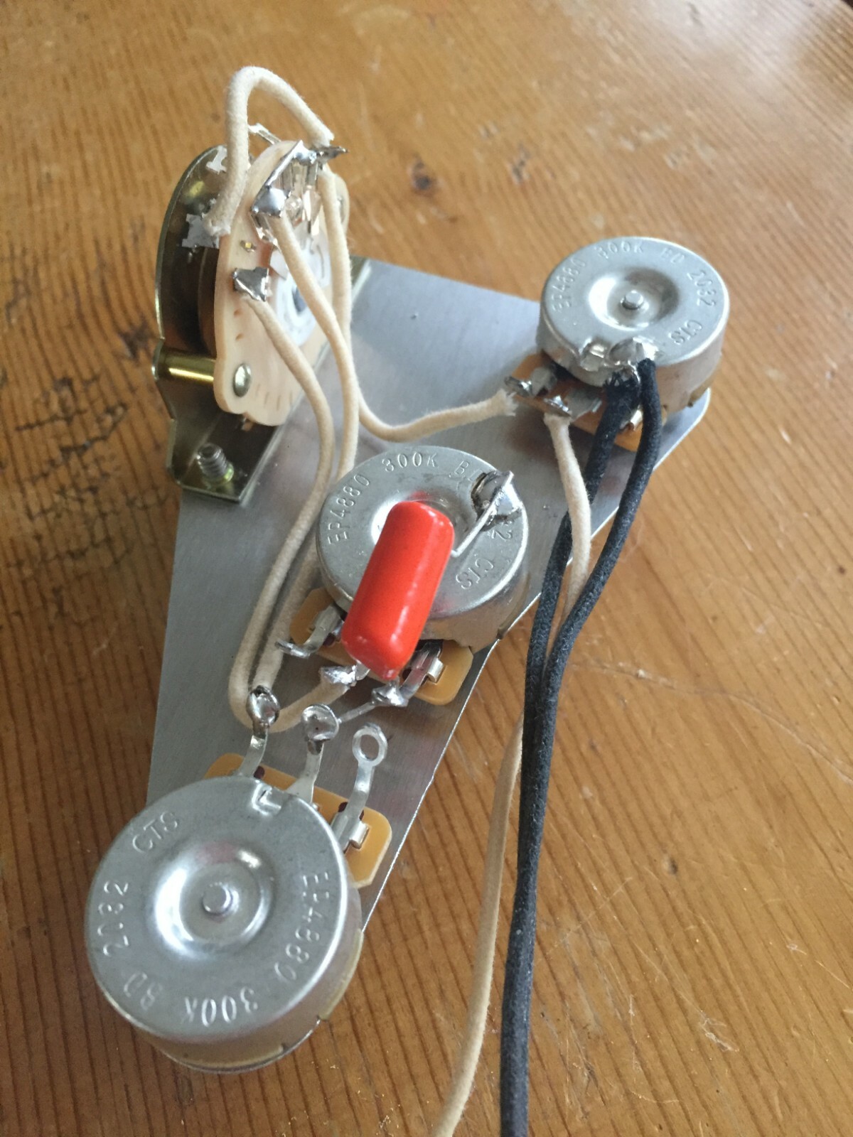 300k Fender Stratocaster Wiring Harness CTS Pots 5 Way Oak Grigsby Switch .022