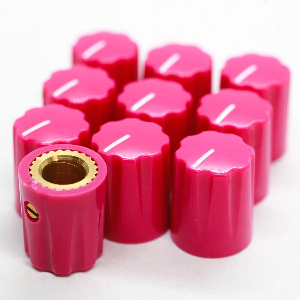 LOT OF 10 Pink Davies 1900h Clone Knobs – Effect Pedal Guitar Amp 1/4 Shaft