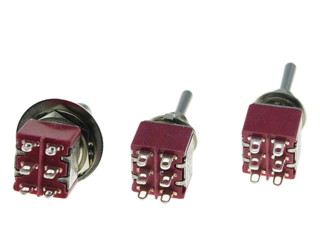 SALECOM Guitar Fat Bat Toggle Switch DPDT 3 Way ON ON ON with 2 Mini ON ON ON To