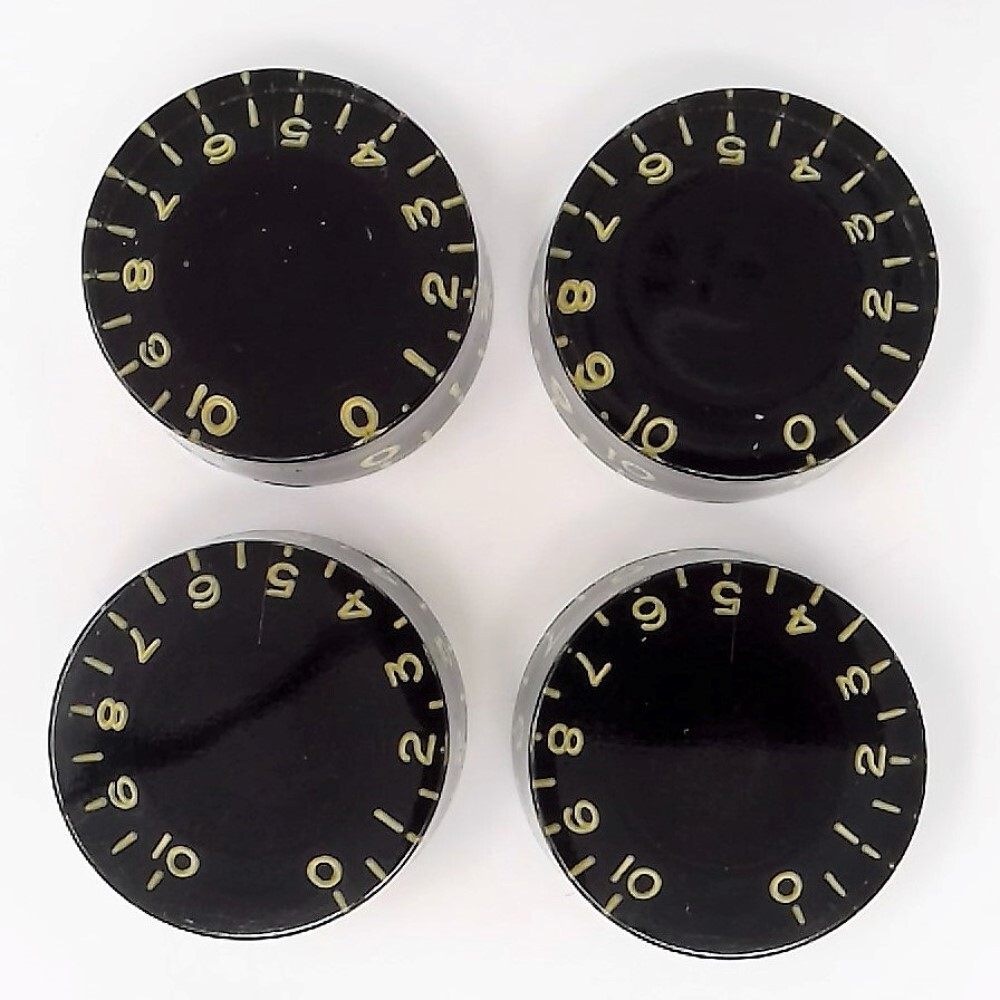 True Custom Shop® Black Relic Embossed Speed Knob Set for Gibson USA Les Paul