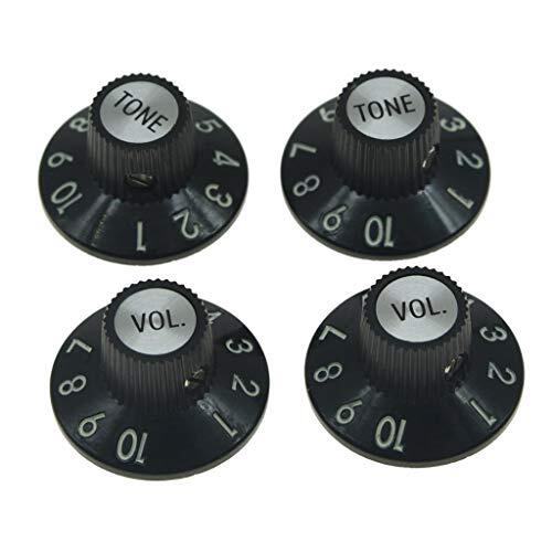Set of 4 Witch Hat Knobs with Set Screw Guitar Bass Knobs 2 Volume 2 Tone for…