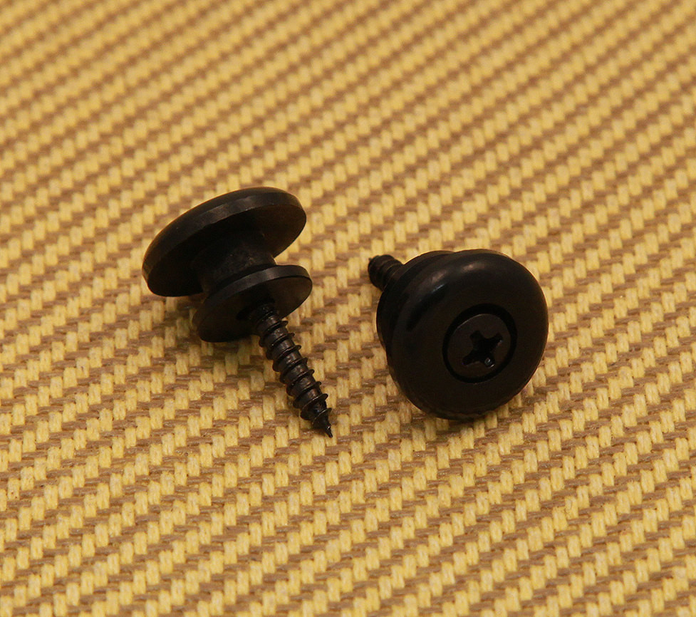 EOSB-B (2) Black Oversized Strap Buttons for Guitar/Bass