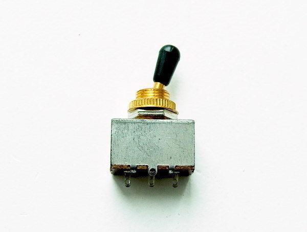 3 Way Closed Guitar Toggle Switch Gold with Black Cap