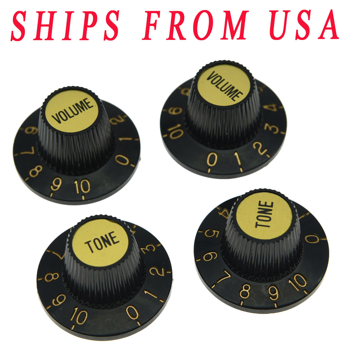KAISH 4x Gold Guitar Witch Hat Knobs Fits Les Paul Epiphone SG