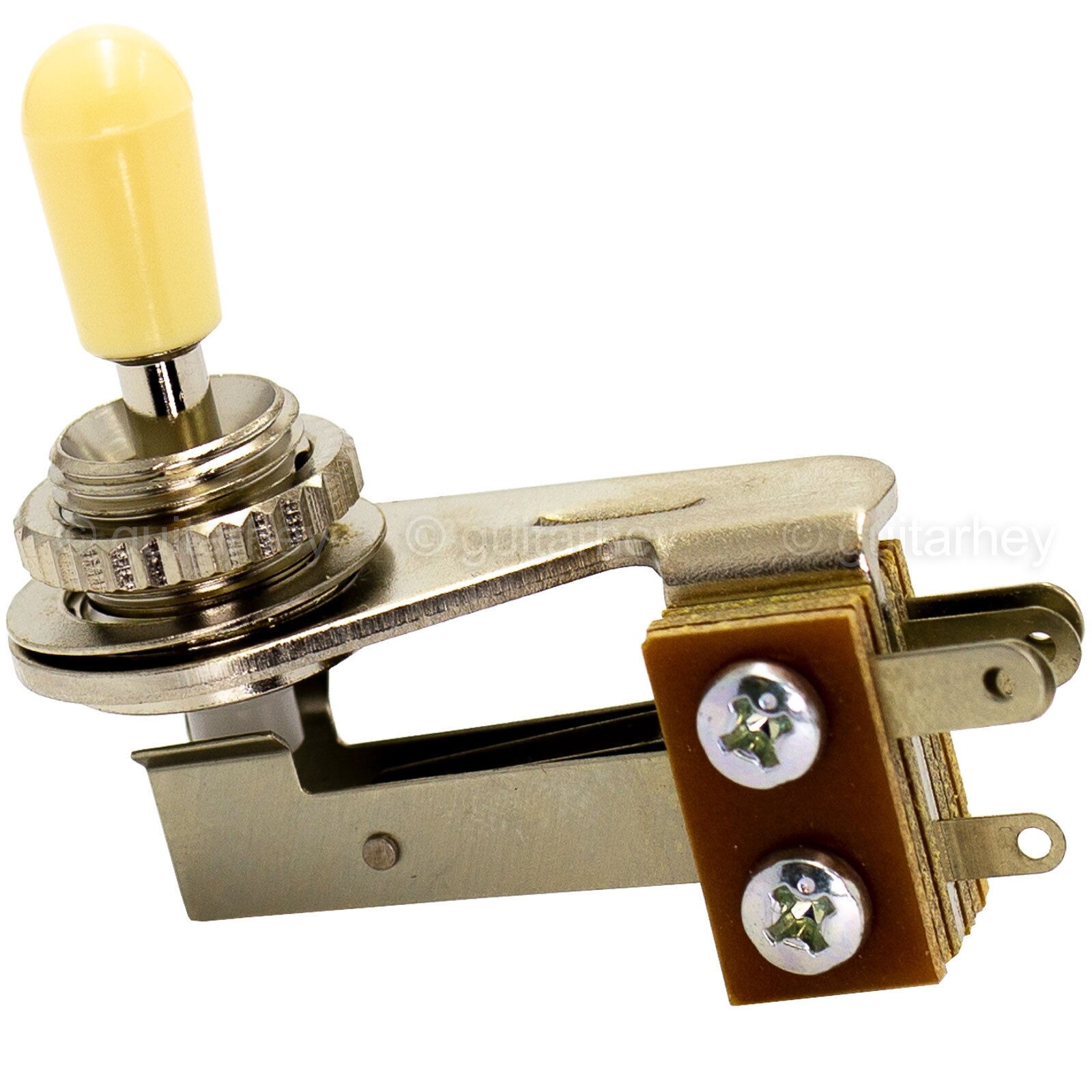NEW Right Angle 3-Way Toggle Switch for 2-Pickups – Made in Japan – IVORY KNOB