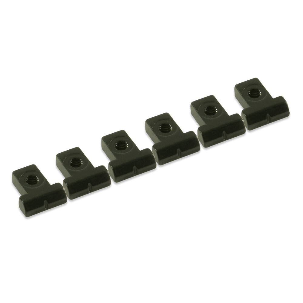TonePros Replacement TP6 Saddle Set With Wire Retainer Clips Zinc Black TP6-B