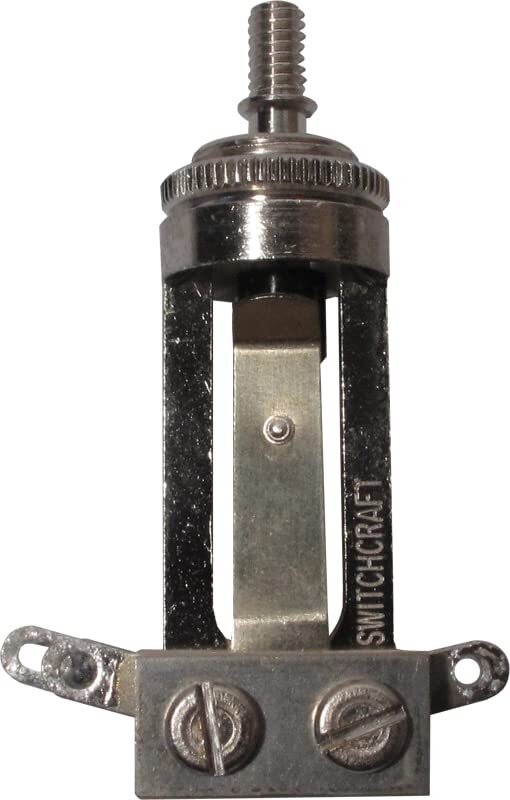 Switchcraft Long Straight 3-way USA Toggle Switch for Les Paul Nickel/ Amber Tip