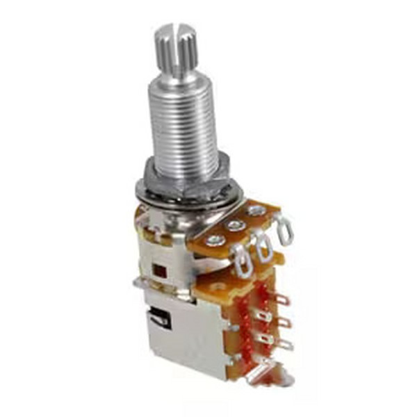 ALLPARTS 3/4″ Push/Pull Switch Control Pot 500K A-Curve Split Shaft 908#