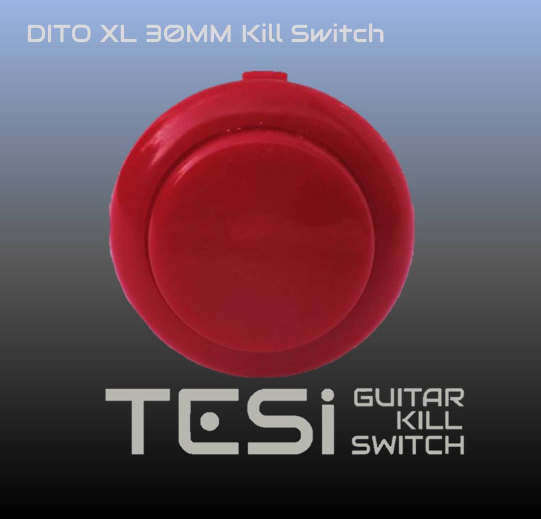 Tesi DITO XL Snap In 30MM Arcade Button Guitar Kill Switch – Red