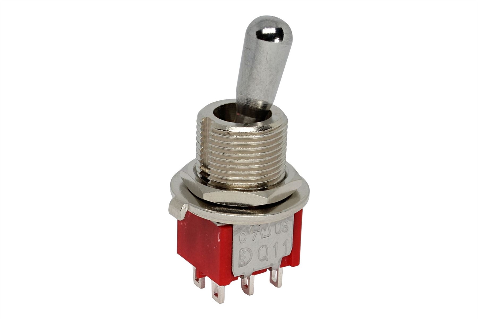 Large Guitar Ultra Toggle Switch DPDT 2-way On-On – Chrome