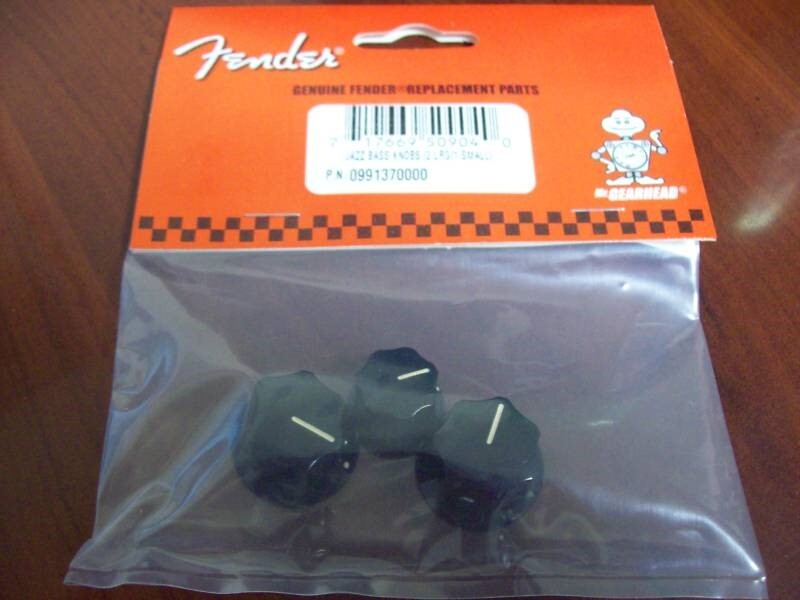 NEW Fender Skirted Knob Set For Jazz Bass – BLACK, 099-1370-000