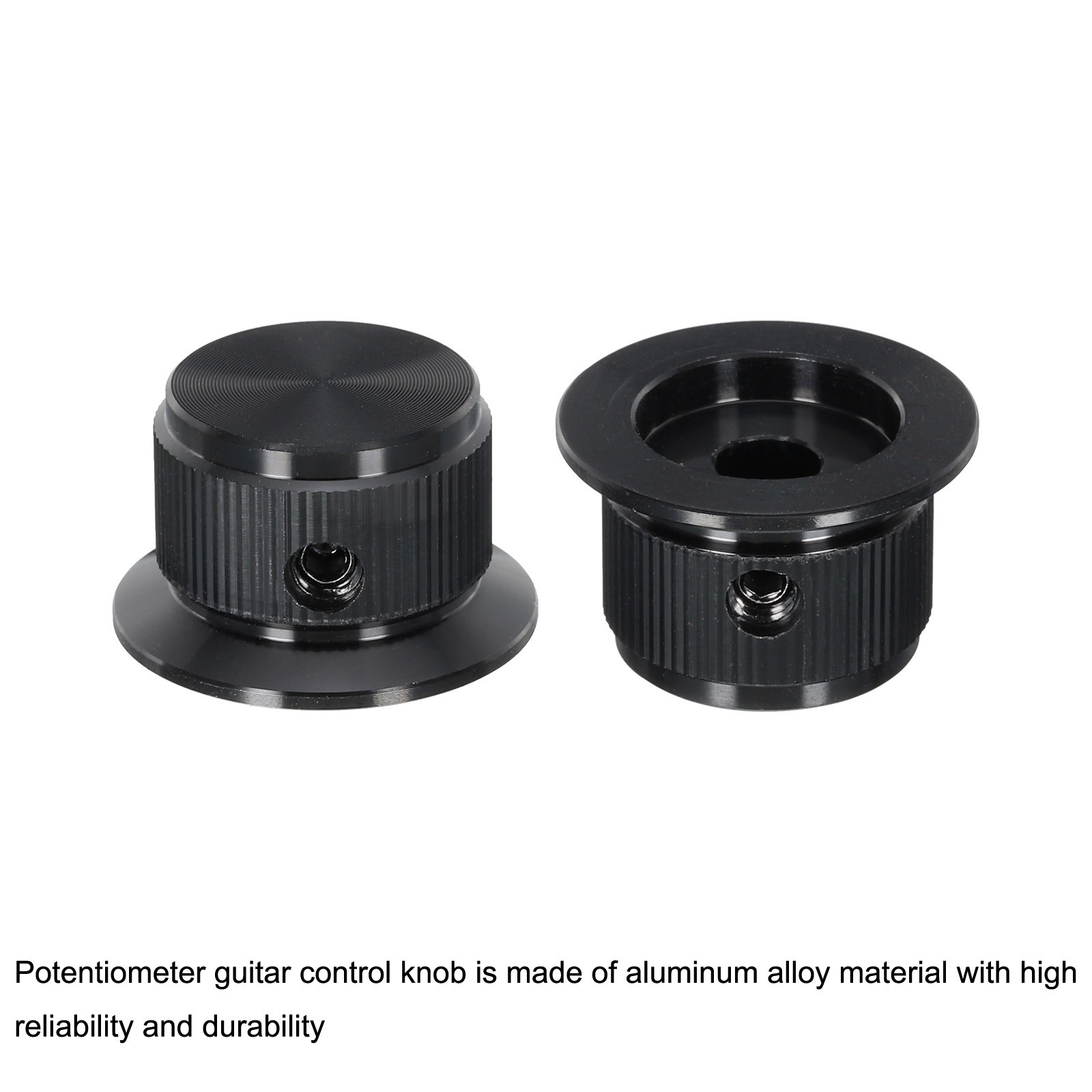 4 x Aluminium Potentiometer Knobs Control Knob 24mm for Guitar Amplifier Black
