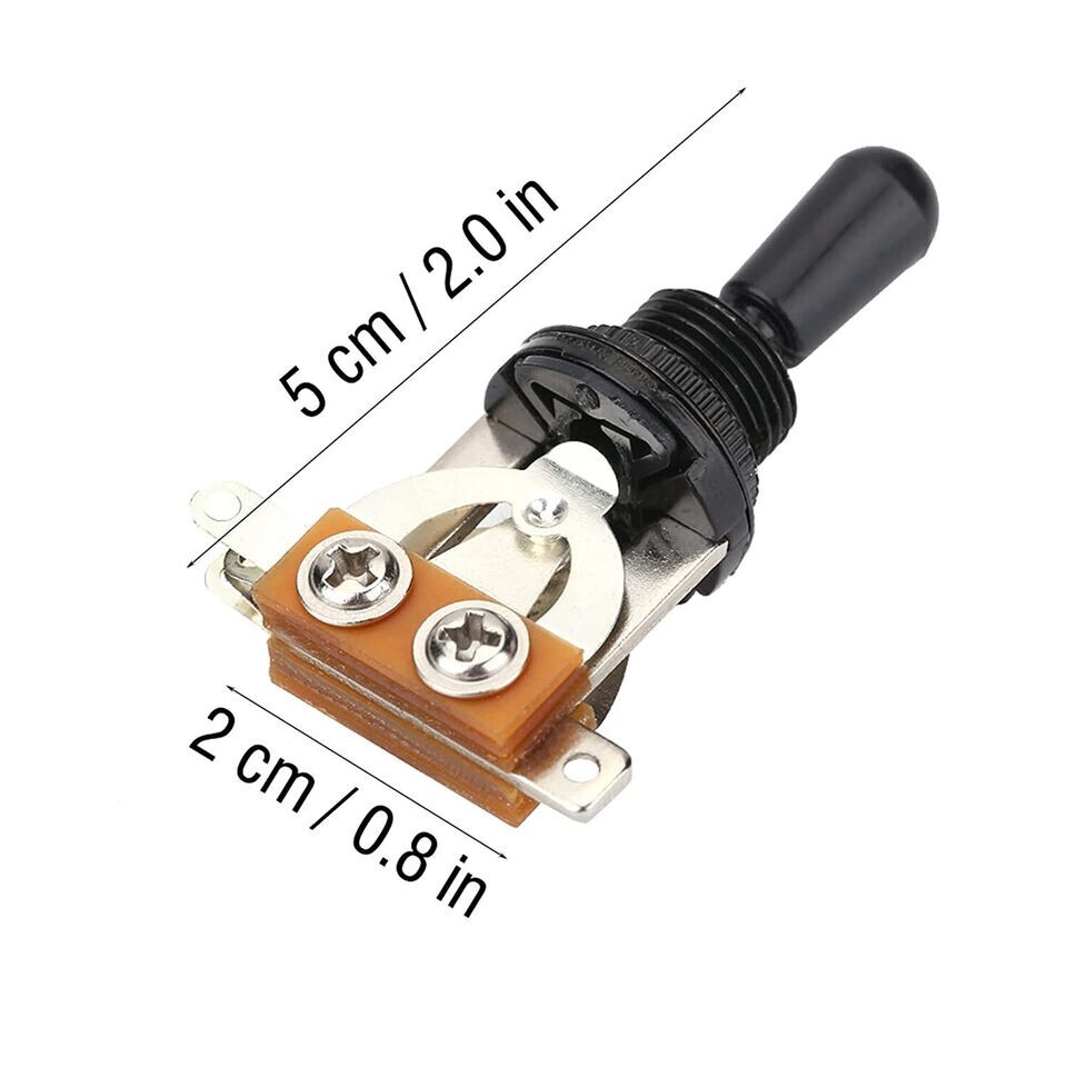 5Pcs Guitar 3 Way EPI Metal Guitar Pickup Selector Toggle Switch w/ Black Tip US