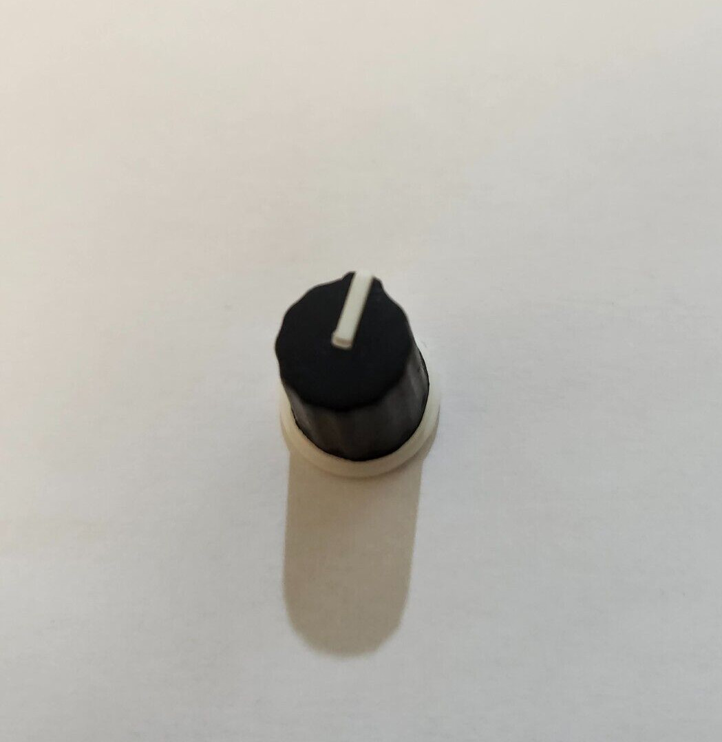 10 D Shaft Knobs Black Rubber and White Plastic