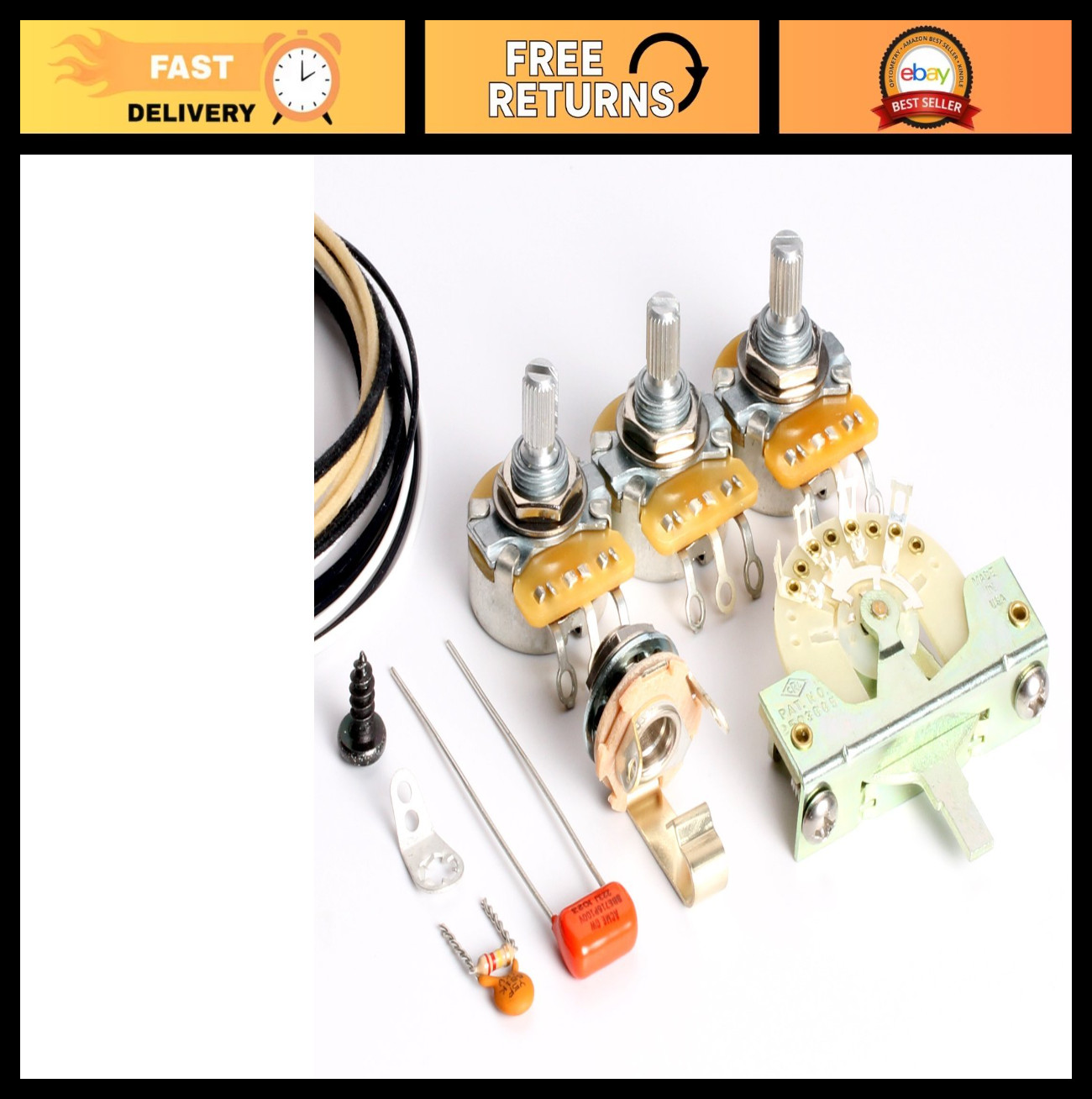 Guitar Wiring Kit for Stratocaster SSS2 – Modern Wiring Upgrade, Easy Install