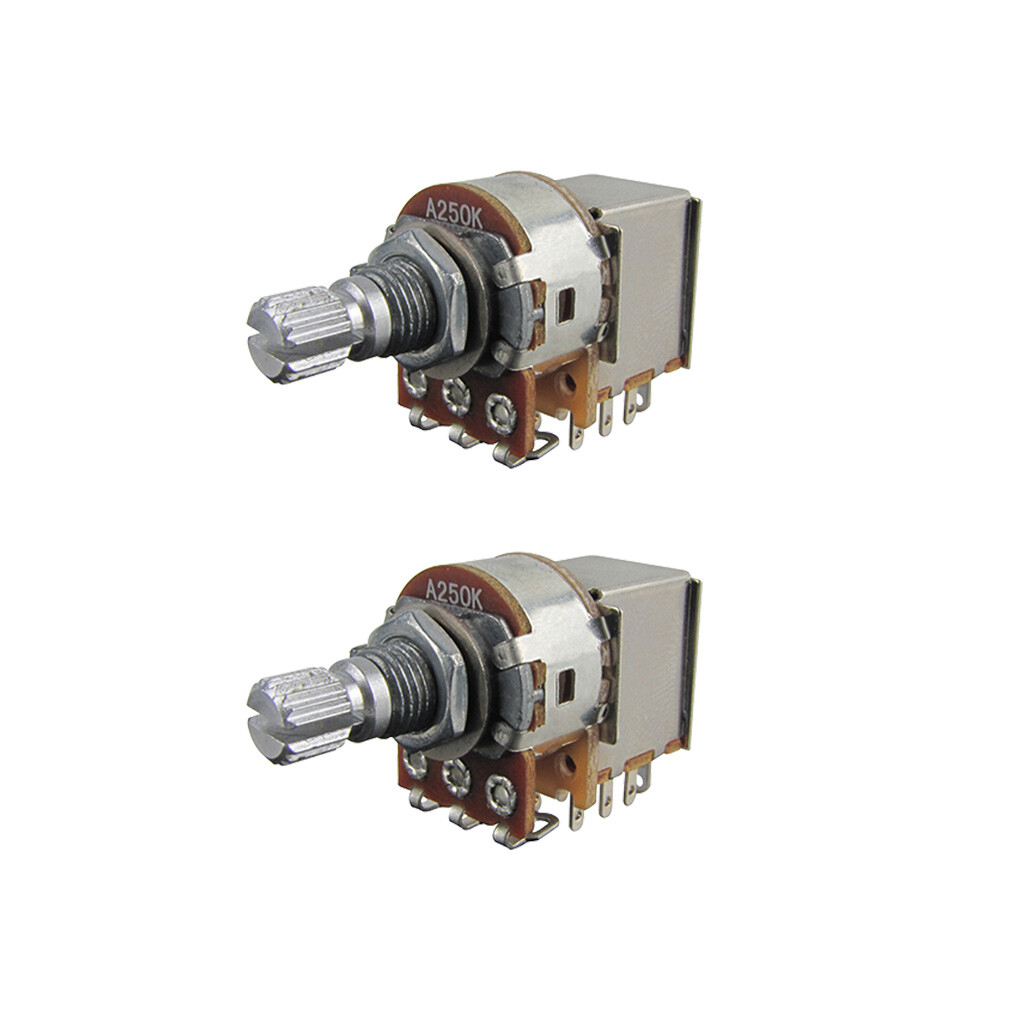 CLEARNACE 2PCS Guitar Bass A250K Push Pull Potentiometer Pot Short Split Shaft