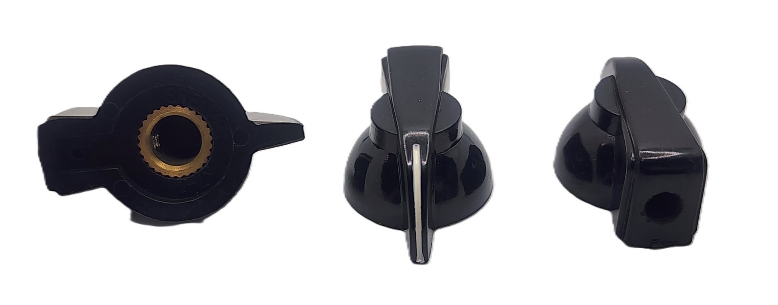 3x Black LARGE Chicken Head Knobs with Insert and Set Screw