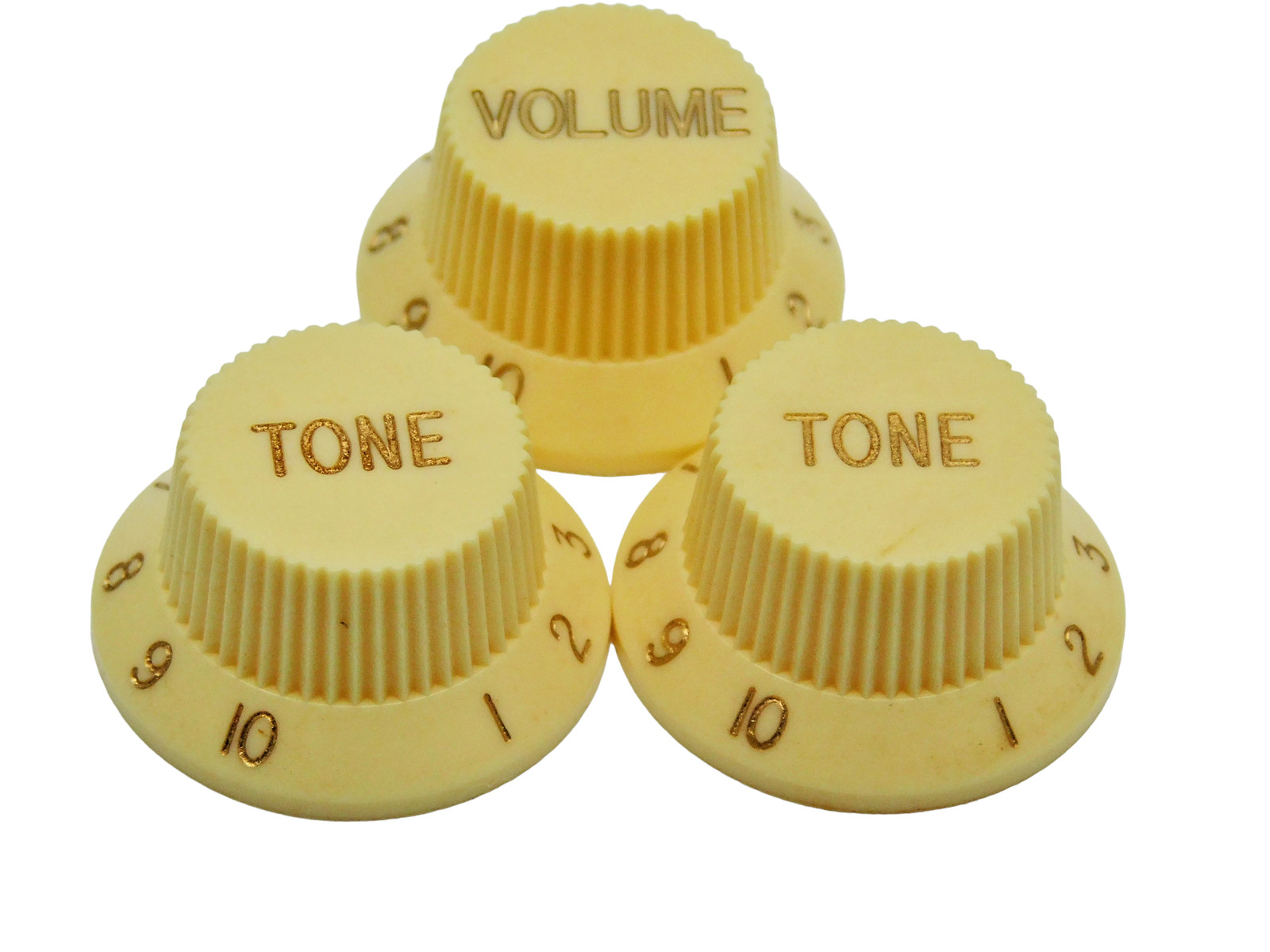 Cream Knob Set for Stratocaster® 24 Spline CTS US Pots