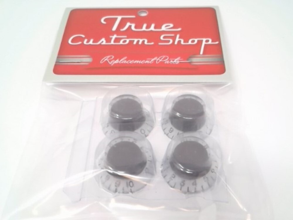 True Custom Shop® Black & White Top Hat Knobs for Gibson Les Paul SG Pure LP 4pk