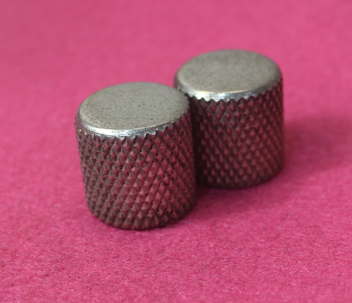 Aged Flat Knobs (2) For Telecaster Guitar/Bass – Nickel Relic