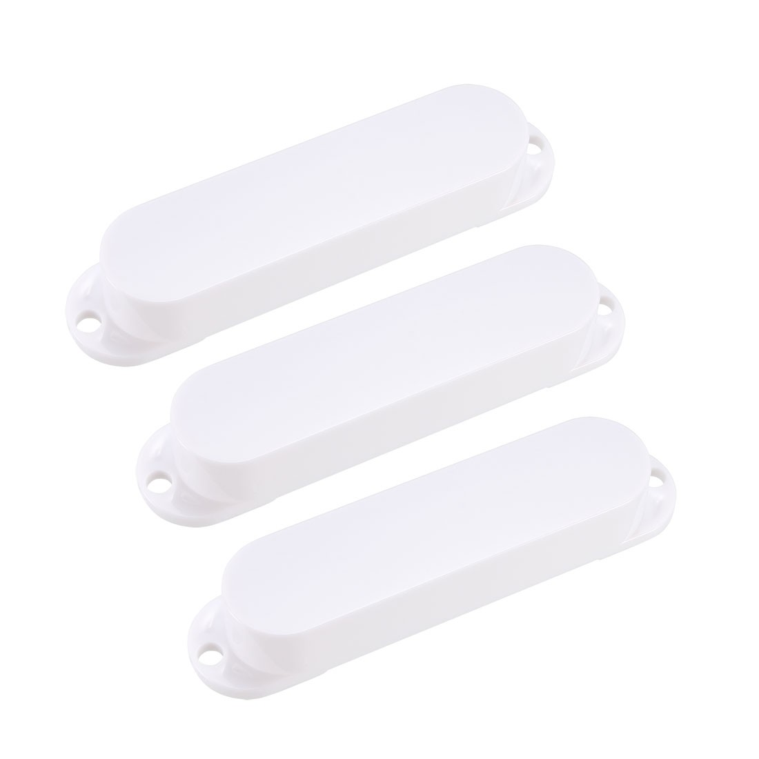 Sealed Single Coil Pickup Cover Set for ST Guitar – No Holes White 3Pcs