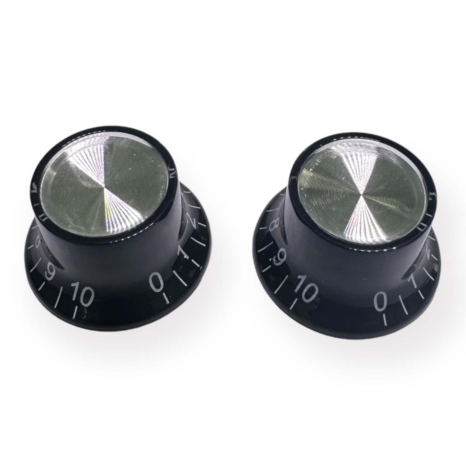 AxLabs Black Top Hat Knob With White Font – 2 Pack