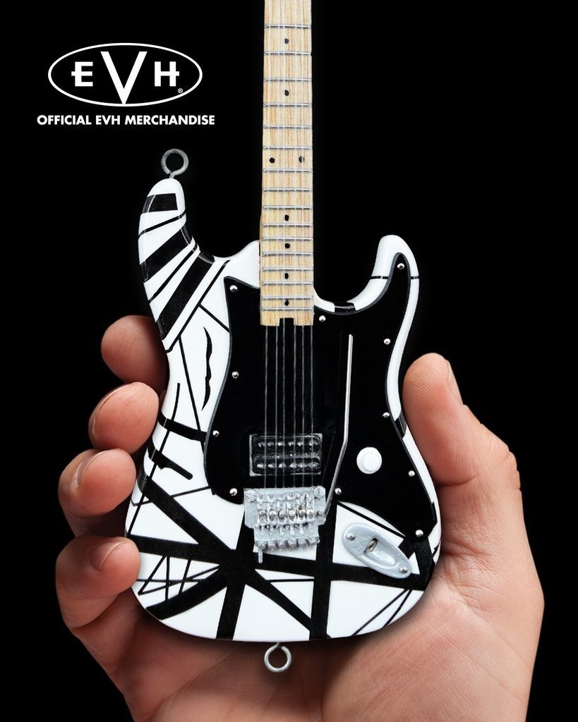 EVH Minature Guitars EVH Black White Mini Replica Guitar Van Halen EVH003