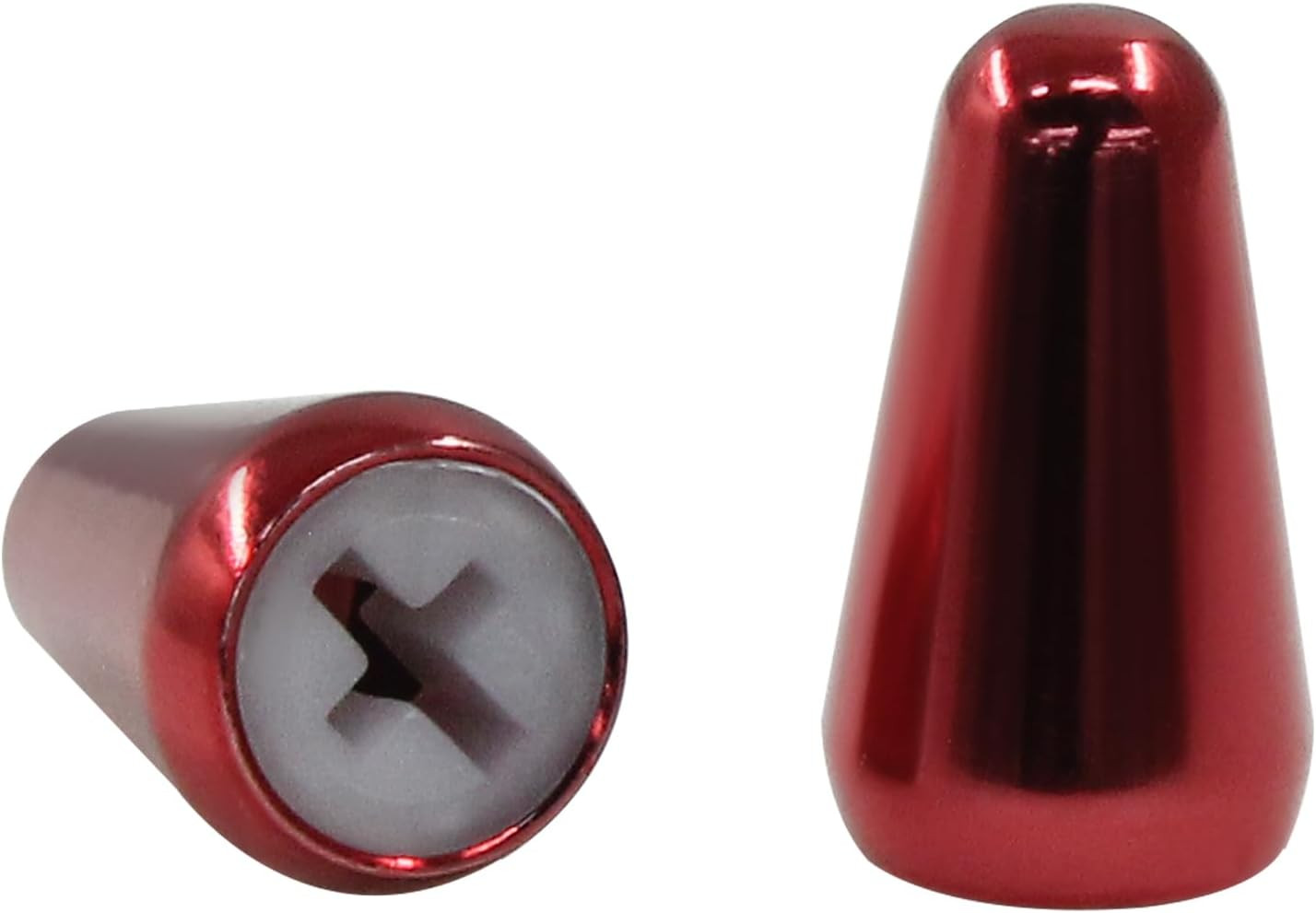2 Pack Red Metal Guitar Switch Tips for Fender Stratocaster & Telecaster