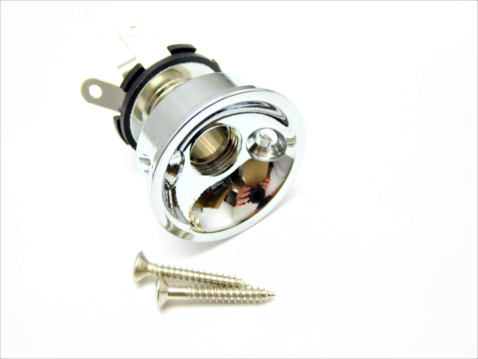Electrosocket Jack, Cup, and Screws for Tele Nickel,Chrome, Black, Gold