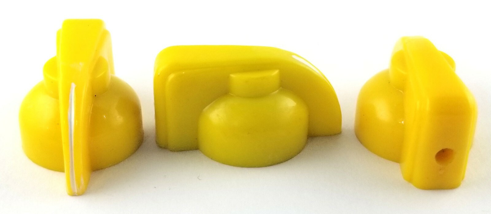 Yellow Chicken Head Knobs with Brass Insert and Set Screw 3 Pcs