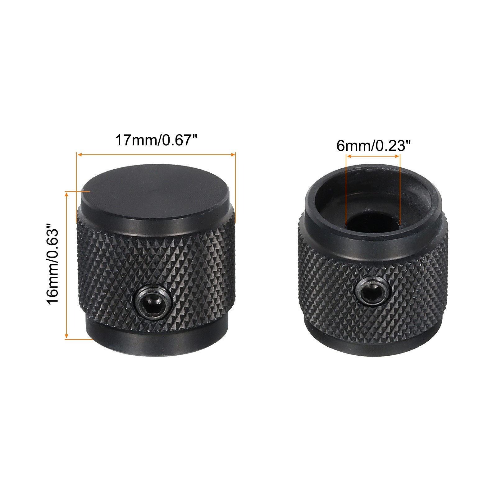 4 x Aluminium Potentiometer Knob Control Knob 17mm for Guitar Amplifier Black