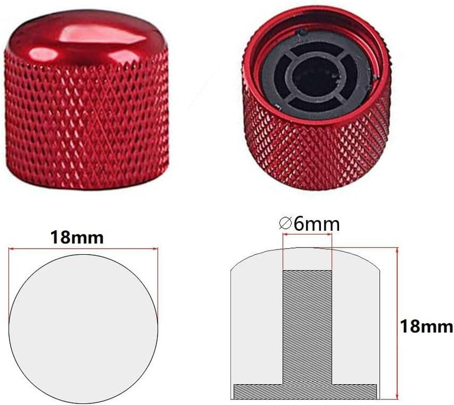 4Pcs Guitar Knobs Metal Volume Tone Control Knobs Guitar Dome Knobs Compatible w