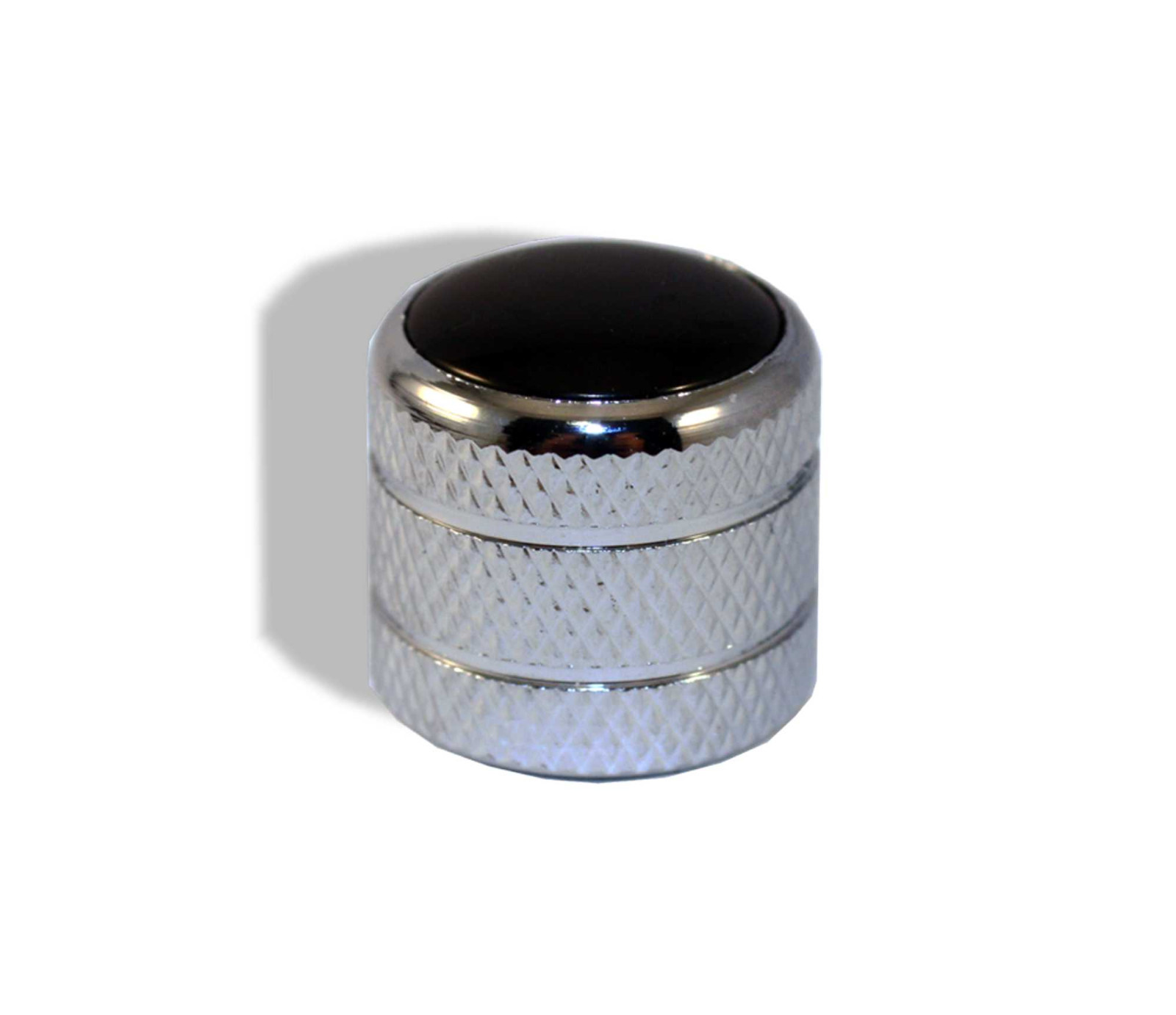 Knob Push on 6mm Chrome with Black Pearl Cap Set of 4 0811270CHBP-4P