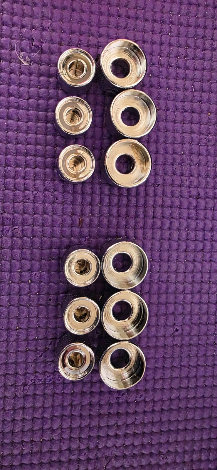 New! 6Pcs chrome Concentric Stacked Guitar Knobs & jazz bass neck/control plate