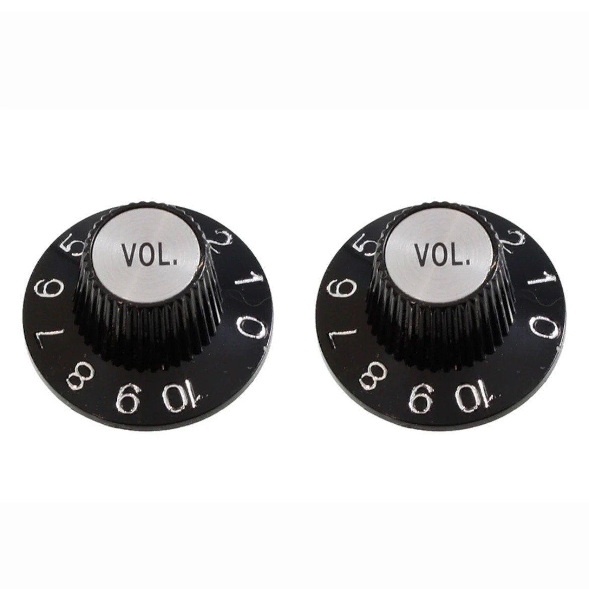 Allparts PK-3244-023 “Witch Hat” volume knobs (2) Black, fits USA split shaft
