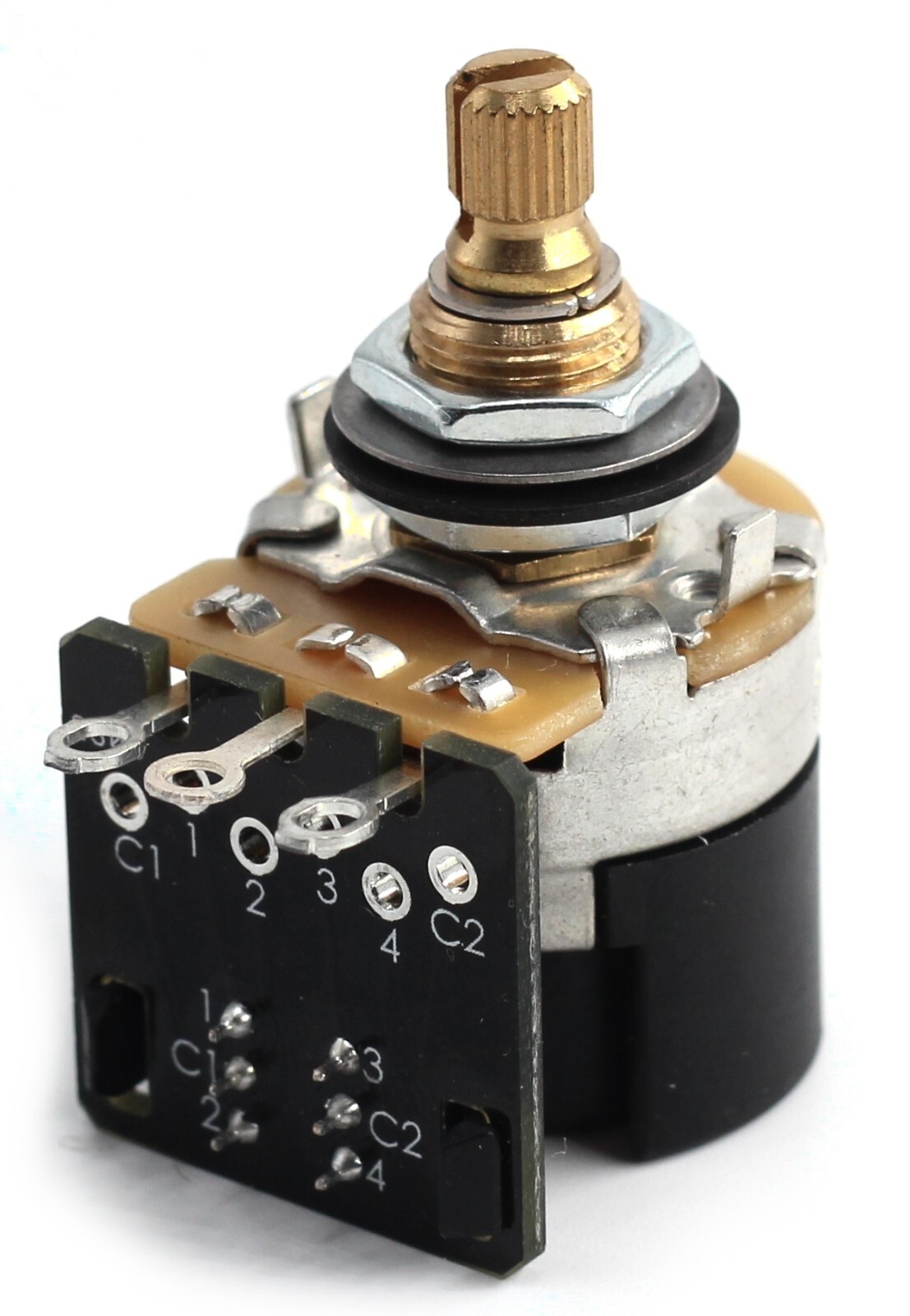CTS 500K PUSH/PULL SHORT (3/8″) SPLIT SHAFT AUDIO TAPER POT w/ Diagram – Single