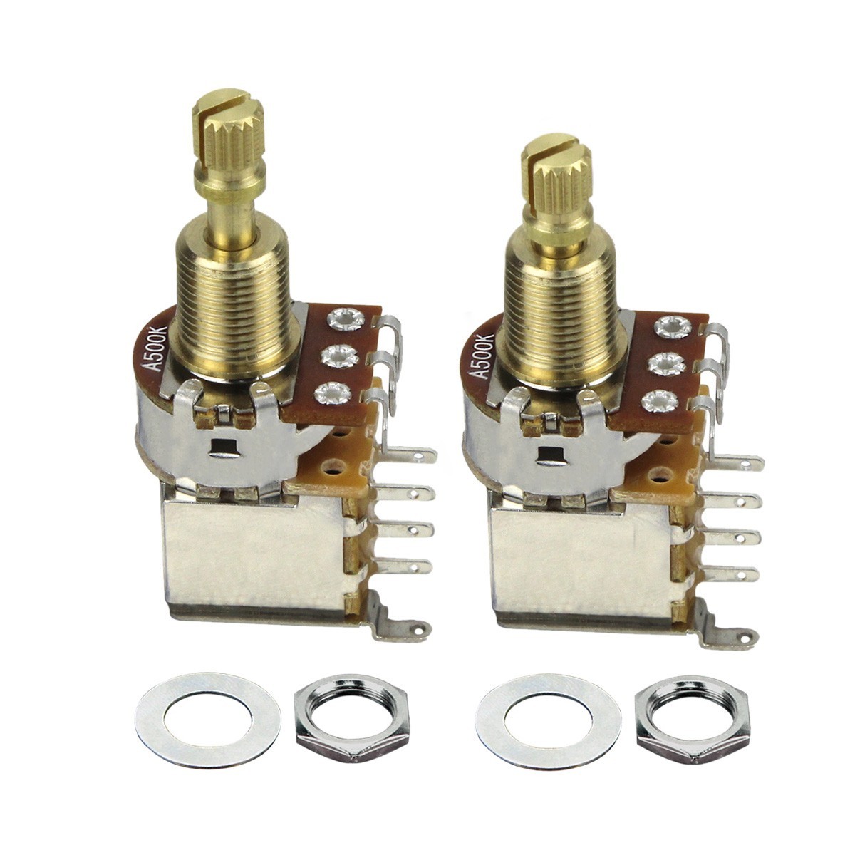 2PCS A500K Guitar Push-Push Copper Potentiometer Tone Audio Control Long Shaft