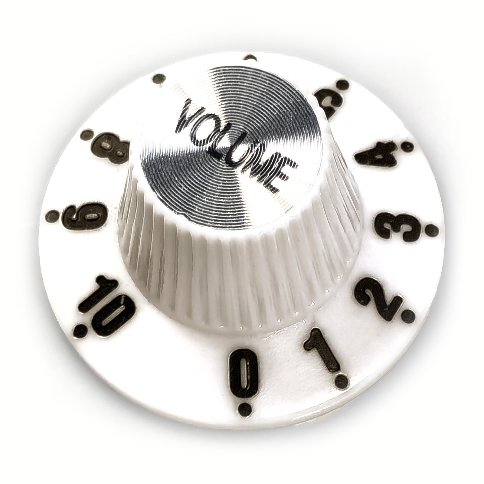 Witch Hat Knobs – Vintage Volume Tone for Jazzmaster & Epiphone – White Silver