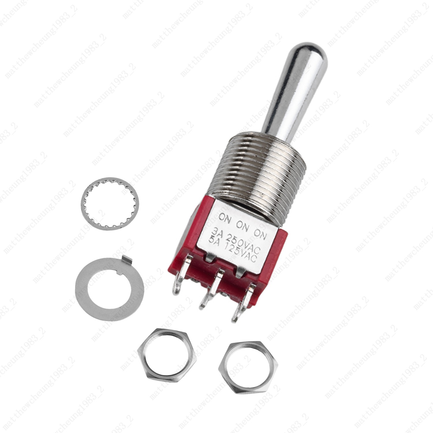 1/3/5 x Guitar/AMP Fat Bat Toggle Switch DPDT 6 Pin 3-Position ON ON ON Sealed
