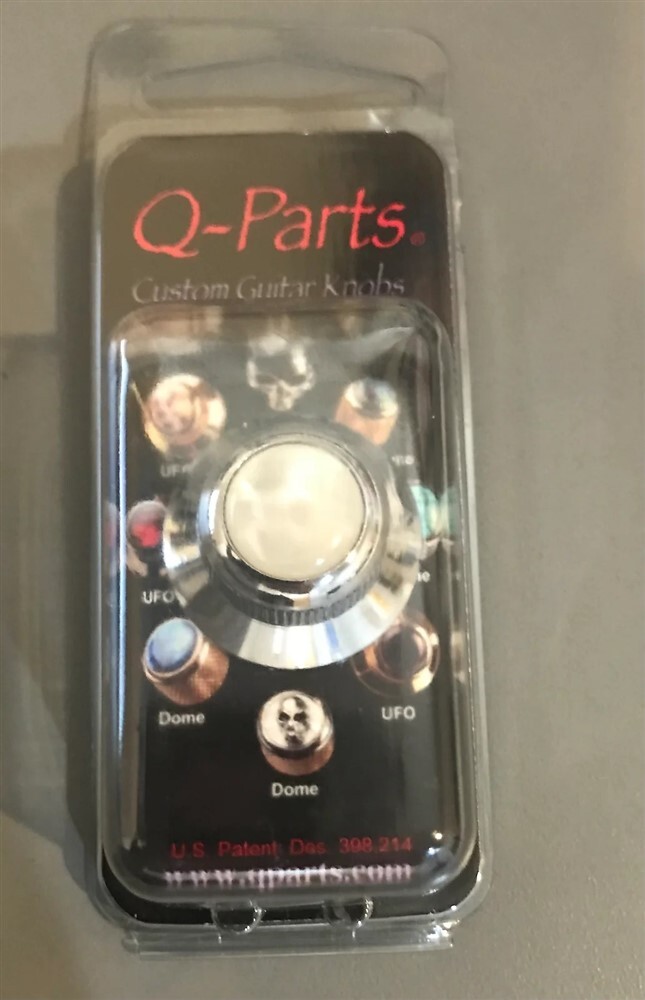 NEW – Q-Parts UFO Knob – ACRYLIC WHITE PEARL ON CHROME, KCU-0752