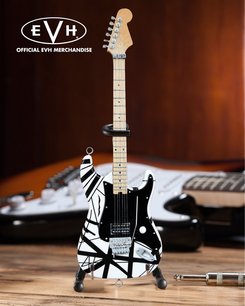 EVH Minature Guitars EVH Black White Mini Replica Guitar Van Halen EVH003