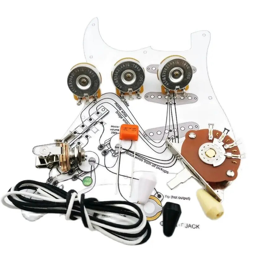 Classic Guitar POT CTS 250K copper wire ST orange cap + solder wire diagram
