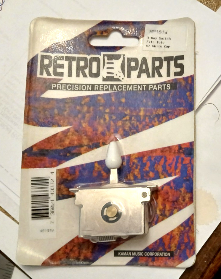 Retro Parts RP181W 3- Way Telecaster Guitar Switch Unopened New Old Stock