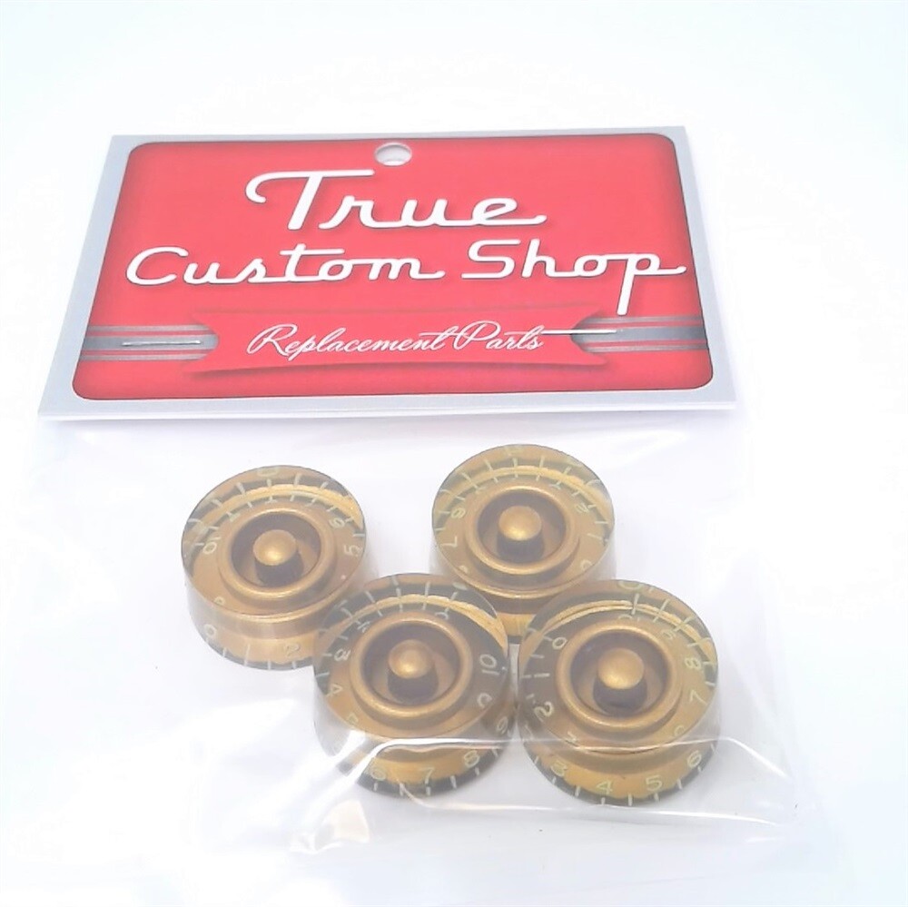 True Custom Shop® Gold Relic Embossed Speed Knob Set for Gibson USA Les Paul