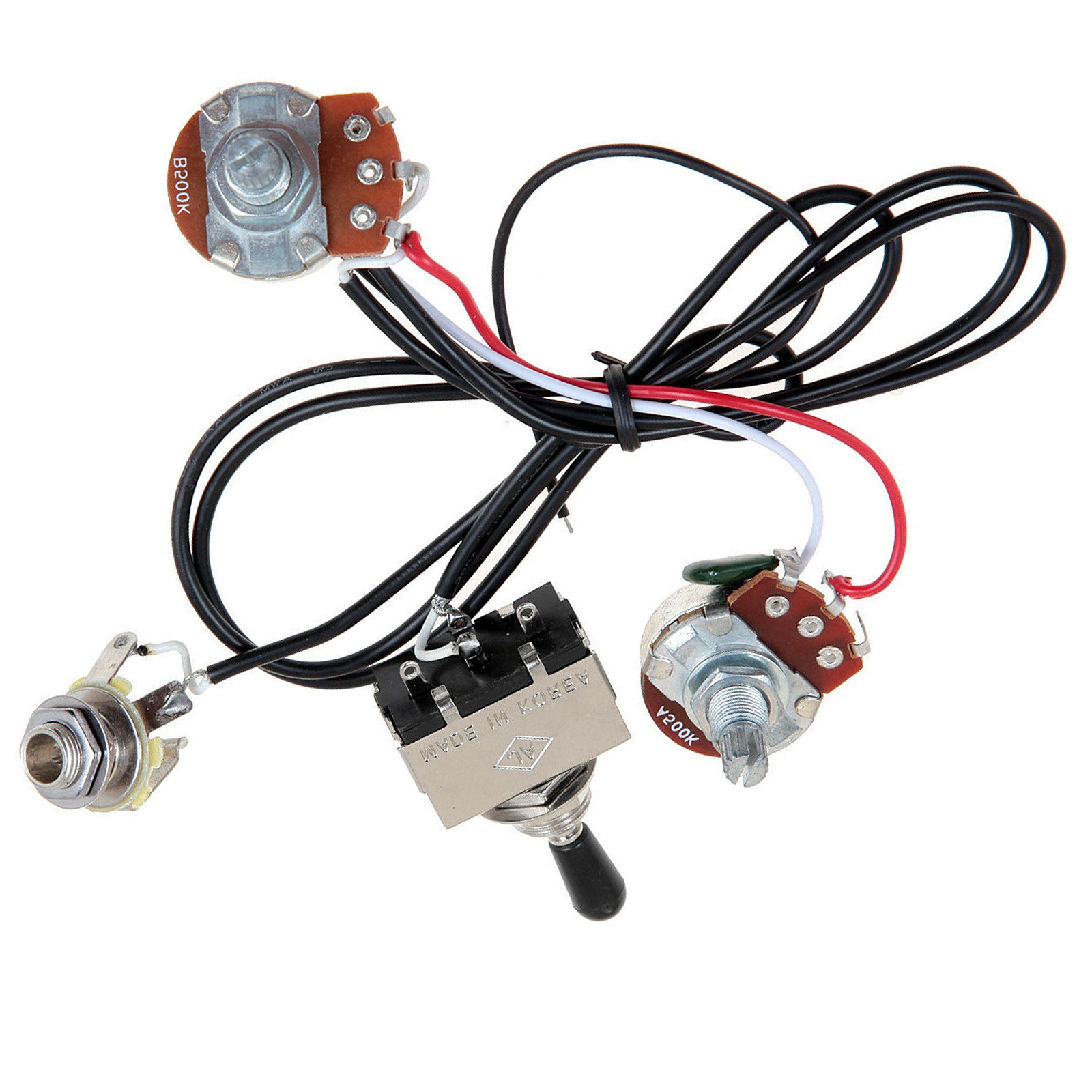 1 set Electric Guitar Wiring Harness Kit 3 Way Toggle Switch 1 Volume 1 Tone